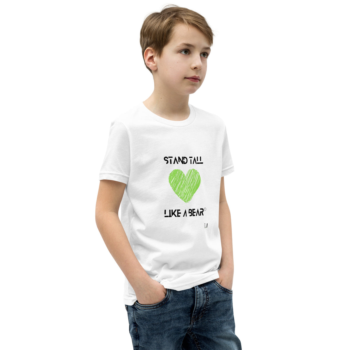 Polar Bear Awareness - Black & Green - Youth Short Sleeve T-Shirt